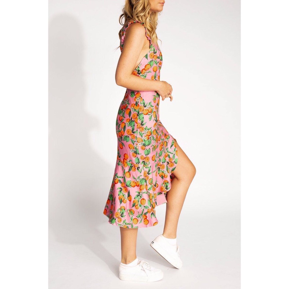 Finder’s Keepers Aranciata Pink Orange Midi Dress - Picture 4 of 5